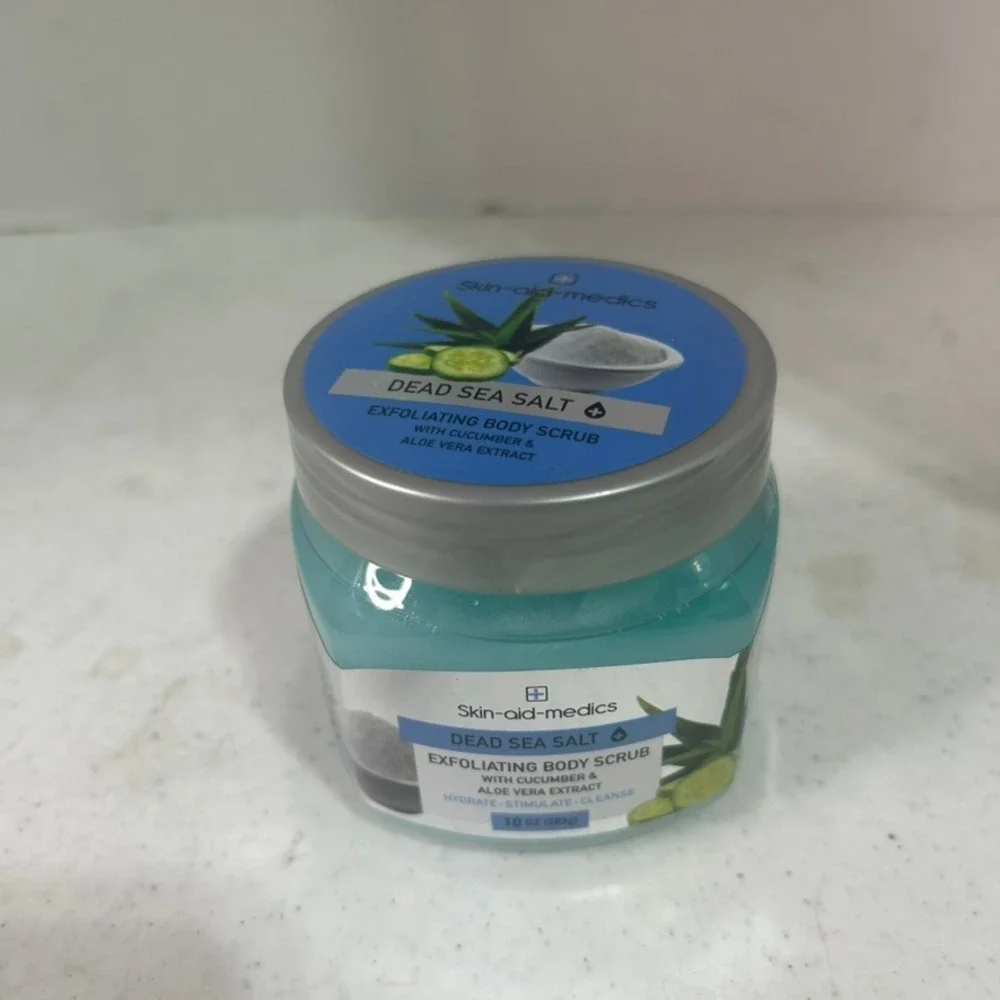 Skin-aid-medics Dead Sea Salt Exfoliating Body Scrub Cucumber Aloe 10oz 08308